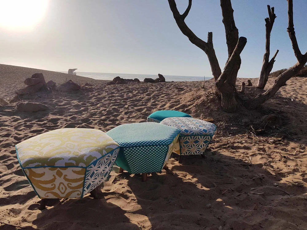 Hexagonal Modular Poufs Collection by MORETTINA® furniture store in Dar Bouazza