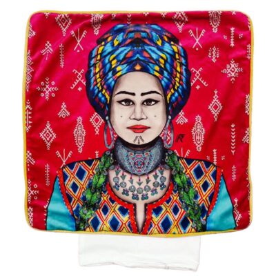 Turban Woman Velvet Cushion -60x60cm - KASBAH VISION COLLECTION - MORETTINA DESIGN