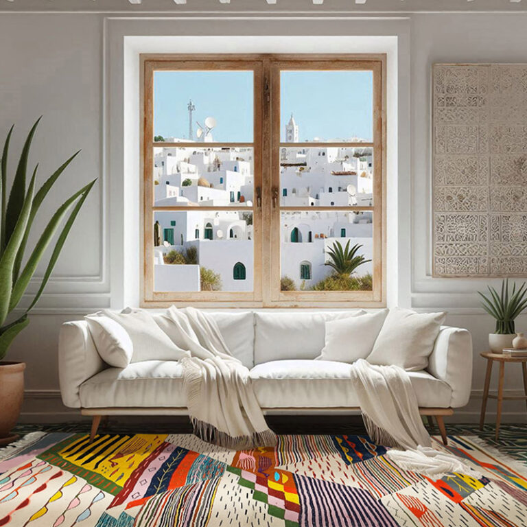 BOUCHAROUITE-CARPET-MAROC-TANGERS-MURS-BLANC-SQUARE