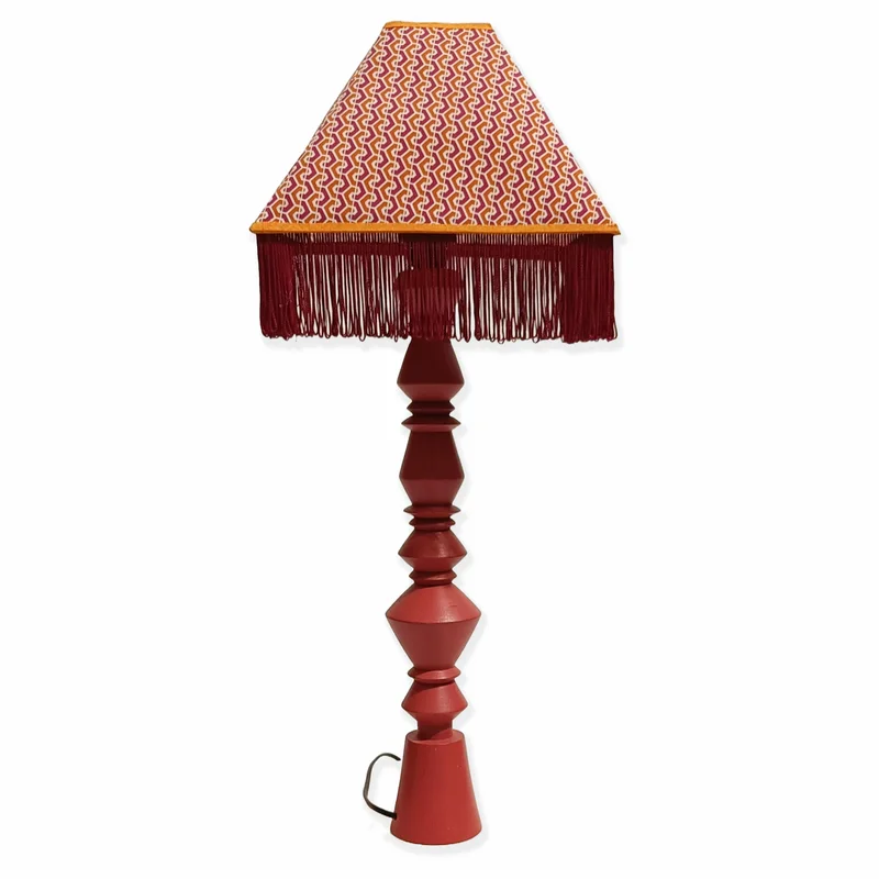 Playful baroque contemporary design. CONTESSA COLLECTION Raspberry Color Table Lamp