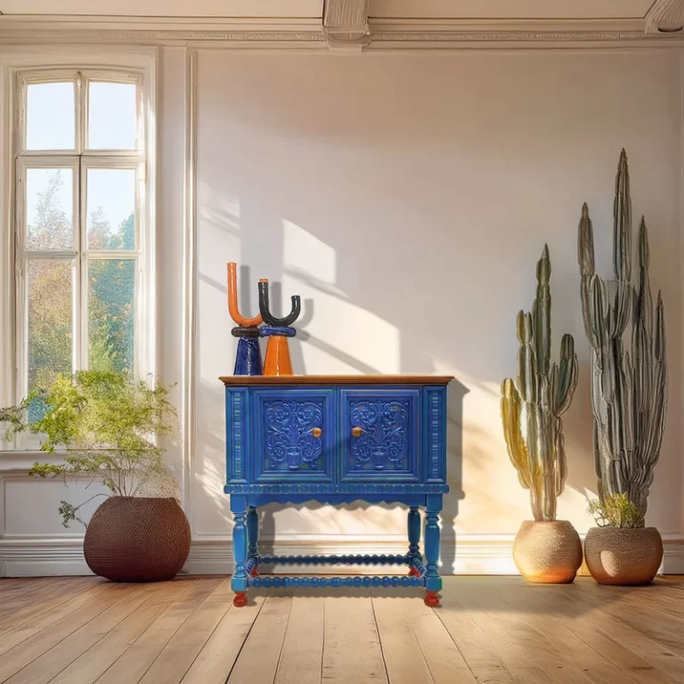 Vintage furniture makeover by MORETTINA DESIGN. Vintage Italian Sideboard Majorelle Bleu
