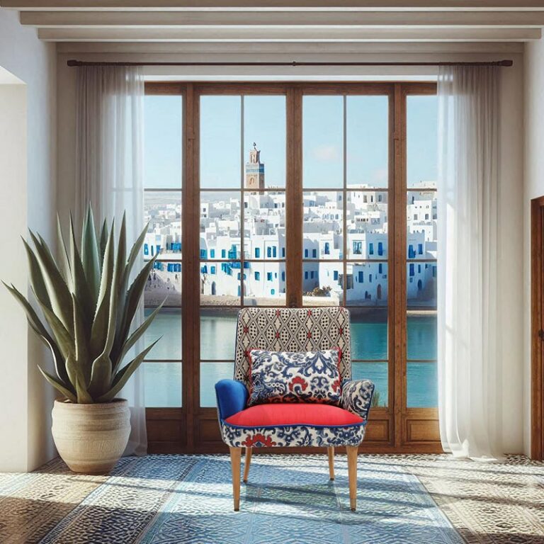 EXAGONO ELEGANTE Collection by MORETTINA DESIGN. Elegant armachair in Essaouira.