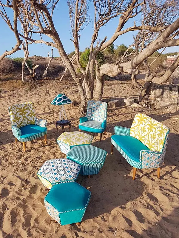 Mediterranean Mix & Match Furniture By MORETTINA®. Hexagonal Hexagonal Modular Poufs Collection