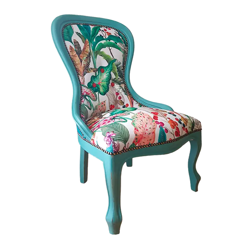 Mediterranean Mix & Match Furniture. Makeover of Italian chair done in MORETTINA WORKSHOP®.